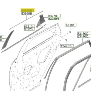 Tylko dziś Listwa ramy okna drzwi tylnych lewa Hyundai Tucson (2022-2024)