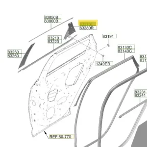Hit sprzedaży Listwa ramy okna drzwi tylnych lewa Hyundai Tucson (2022-2024)