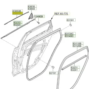 Tylko dziś Listwa ramy okna drzwi tylnych prawa Hyundai I30