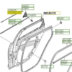 Listwa ramy okna drzwi tylnych prawa Hyundai Tucson I30 (2017-2020) Do wyczerpania zapasów