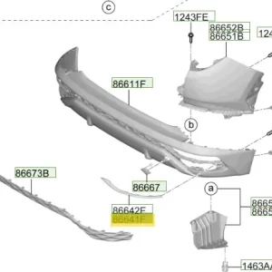 Łatwy zwrot Listwa zderzaka tylnego lewa strona Hyundai Tucson (2022)