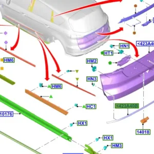 Listwa zderzaka tył smax galaxy 2015FORD Tani
