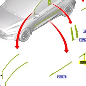 Listwa zewnętrzna drzwi lewy tył Ford Fiesta 2017 - wyprzedaż Oferta