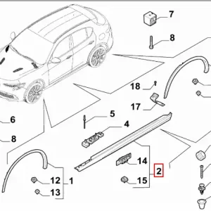 Listwa zewnętrzna strona prawa Alfa Romeo Stelvio - wyprzedaż Bezpieczna płatność