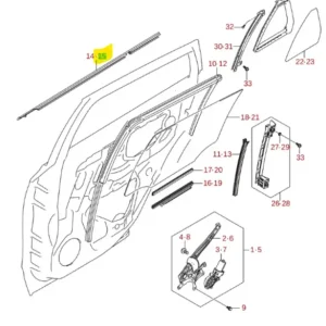 Hit sprzedaży Listwa zewnętrzna szyby drzwi tył lewa Suzuki SX4 / S Cross