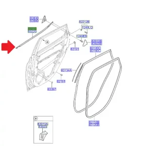 Bezpieczna płatność Listwa zgarniająca drzwi lewy tył