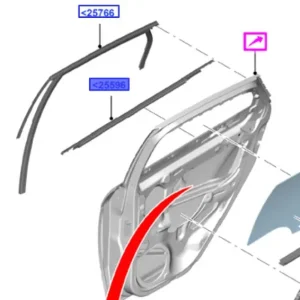 Listwa zgarniająca drzwi lewy tył focus MK3 20112019 Szybka wysyłka
