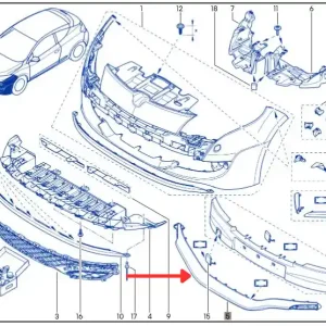 Listwa pod LED zderzaka przedniego RENAULT MEGANE III RS COUPE Wyjątkowa oferta