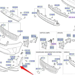 Listwa prawa zderzak przedniego Kia Sorento 17-20 Obniżka ceny