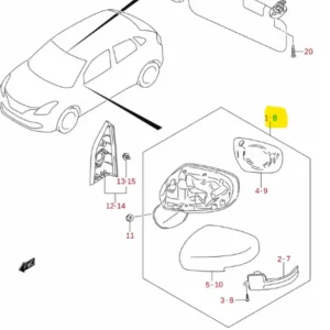 Zamów teraz Lusterko boczne lewe Suzuki Baleno - wyprzedaż