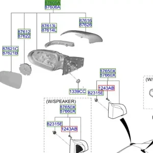 Lusterko zewnętrzne lewe KIA RIO 20-25 Kup online