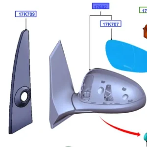 Zniżka Lusterko zewnętrzne prawe 20082016 FORD
