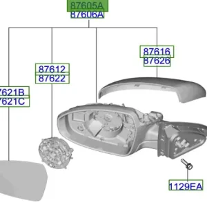 Lusterko zewnętrzne prawe Kia ProCeed 20-25 Bestseller