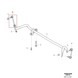 Łącznik stabilizatora prawy przód Łatwy zwrot