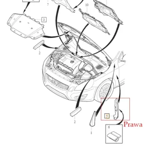 Łatwy zwrot Mata izolacyjna błotnika prawy przód Volvo