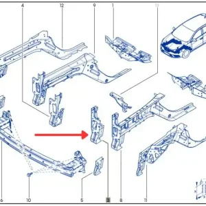 Szybka wysyłka Mocowanie belki przedniej z podłużnicą lewą RENAULT MEGANE IV TALISMAN