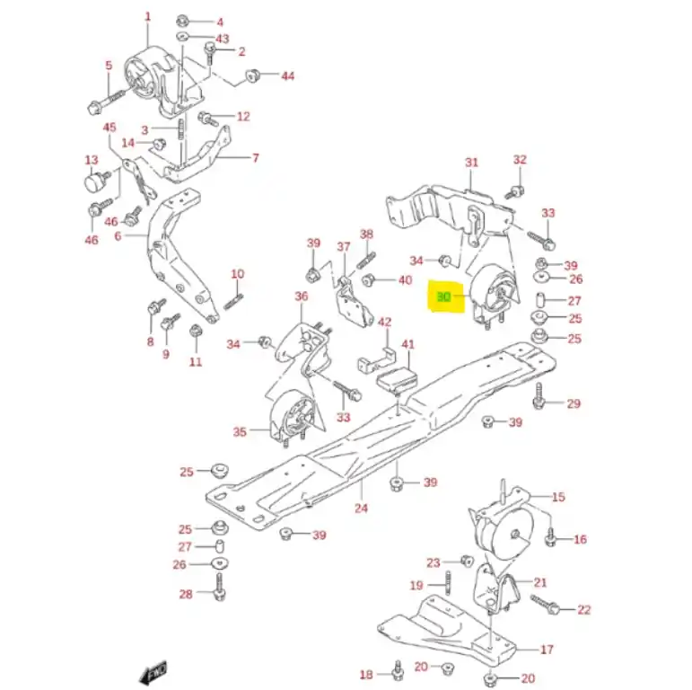 Wybór klientów Mocowanie Silnika Suzuki Baleno - wyprzedaż