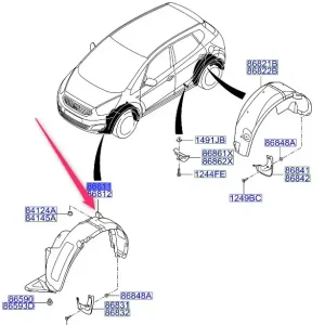 Nadkole lewy przód venga 2011 2019 KIA Szybka wysyłka