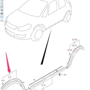 Wysoka jakość Nakładka błotnika przód prawy Suzuki
