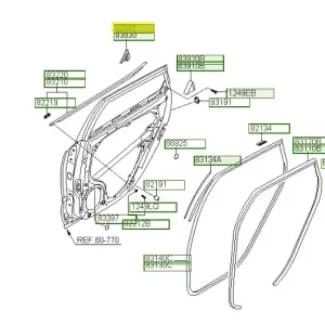 Nakładka delta drzwi tylnych prawa strona Hyundai I30 (2007) - wyprzedaż Promocja