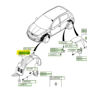 Tani Nadkole przednie lewe Hyundai I20 (2010) OE - wyprzedaż