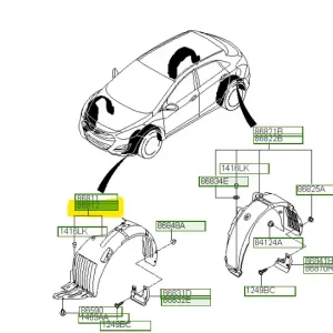 Nadkole przednie prawa strona Hyundai I30 (2016) OE - wyprzedaż Nie przegap