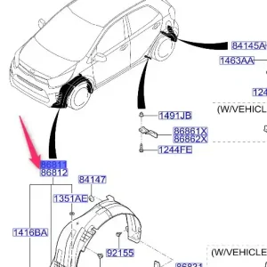 Nadkole przednie prawe 2017-2020 KIA Łatwy zwrot