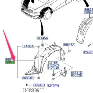 Nadkole przednie prawe carens 20122016 KIA Kup online