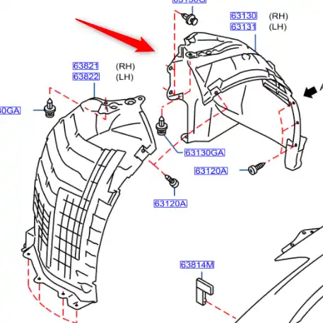 Nadkole przednie prawe NISSAN Łatwy zwrot