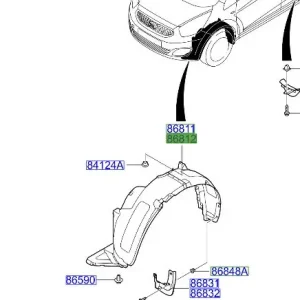 Nadkole przednie prawe venga 20092011 KIA Zniżka