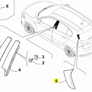Nowy Nakładka lewa pokrywy bagażnika tipo 20152021 Fiat - wyprzedaż