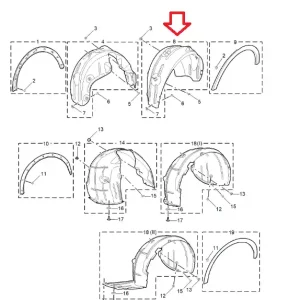 Zniżka Nadkole lewy tył zs ii hybrid 2024 MG