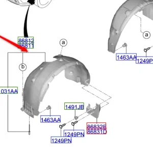 Nadkole prawy przód Kia Sorento Hybrid 20-23 Nowy