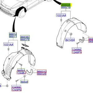 Nadkole prawy tył Kia RIO 20-25 Nowy