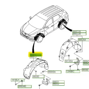 Bezpieczne zakupy Nadkole przednie lewa strona Hyundai IX35 / Tucson
