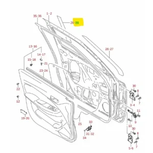 Naklejka ozdobna słupka drzwi LH przód Suzuki Swiftw A2L - wyprzedaż Darmowy zwrot