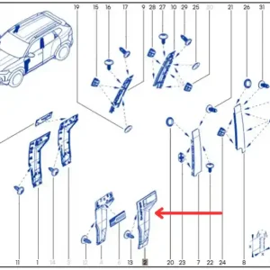 Bestseller Nakładka / osłona / listwa drzwi lewych przednich (LP) DACIA DUSTER III