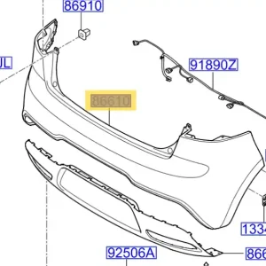 Dostępne od ręki Nakładka zderzaka tył KIA Rio (2011-2014) - wyprzedaż