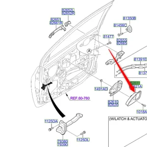 Najlepsza cena Obudowa wewnętrzna klamki drzwi lewy przód 2011-2015