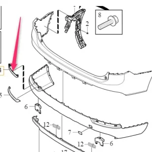 Łatwy zwrot Odblask lewy zderzaka tylnego XC90 Volvo
