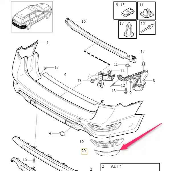 Odblask zderzaka prawy tył (08-) Volvo Ograniczona ilość