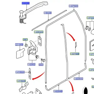 Wysoka jakość Ogranicznik drzwi lewy tył transit 0014 FORD - wyprzedaż