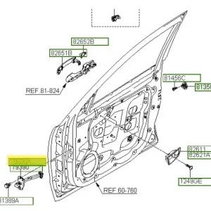 Ogranicznik drzwi przednich lewy Hyundai Santa Fe (2010) - wyprzedaż Super okazja