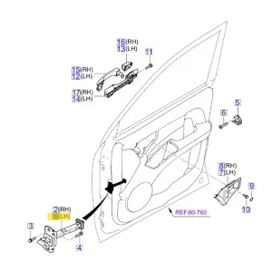 Darmowa dostawa Ogranicznik drzwi przód lewy KIA Sportage (2004-2010) - wyprzedaż