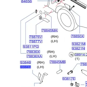 Okleina ochronna błotnika Nissan navara - wyprzedaż Tani