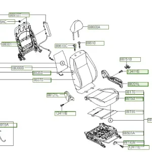 Oparcie fotela przedniego lewa strona Hyundai I20 - wyprzedaż Ograniczona ilość