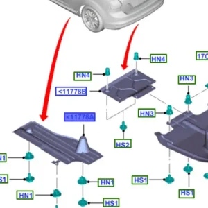 Ograniczona ilość Osłona prawa tylna podwozia Ford Focus MK3 - wyprzedaż