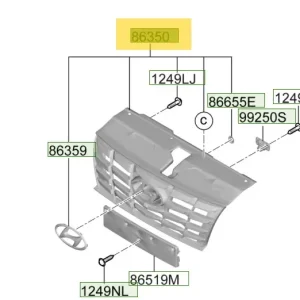 Osłona przednia chłodnicy Hyundai Tucson (2022) Nowość