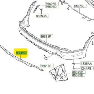 Osłona dolna zderzaka Hyundai Santa Fe (2012) OE - wyprzedaż Obniżka ceny