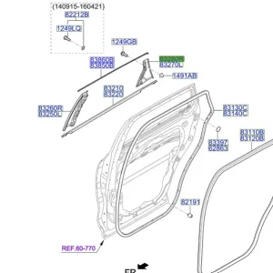 Osłona tylnej ramy drzwi prawa KIA Sorento (2014-2020) - wyprzedaż Nie przegap
